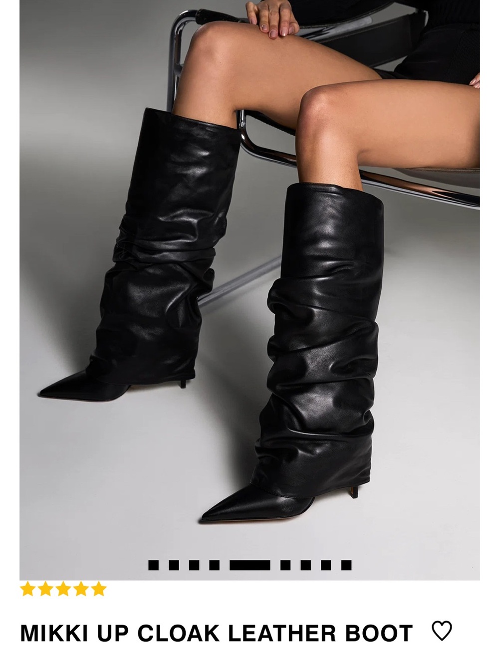 Schutz Cloak Leather Knee Boots - Black